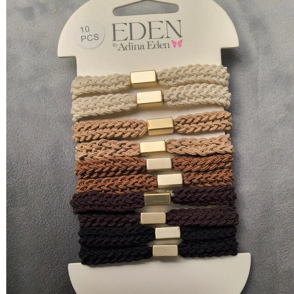 Eden by Adina Eden 10 Pack Soft Knit Braided Hair Ties